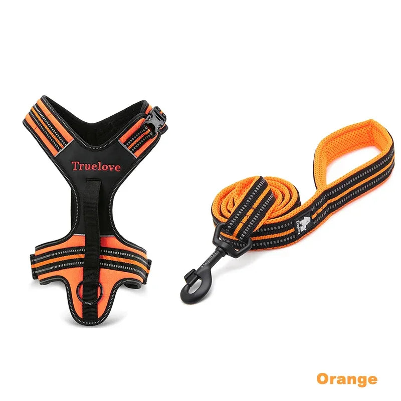 Truelove No Pull Adjustable Dog Harness & Leash Set | TLL5551 Peaceful Pleasures Health and Wellness orange L China Mainland