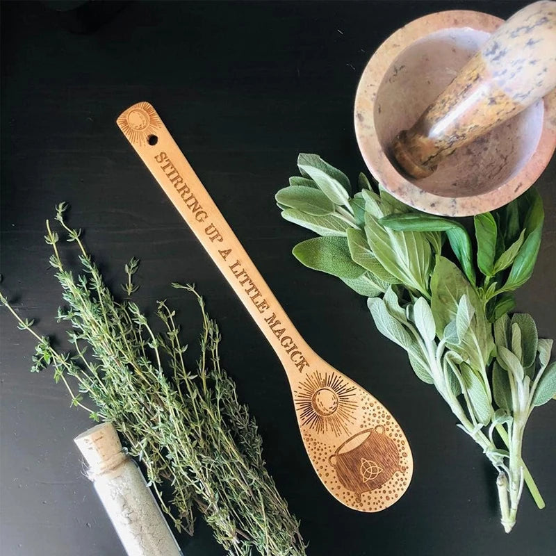 Halloween Witchy Bamboo Spoon Set | Laser Engraved Kitchen Gift