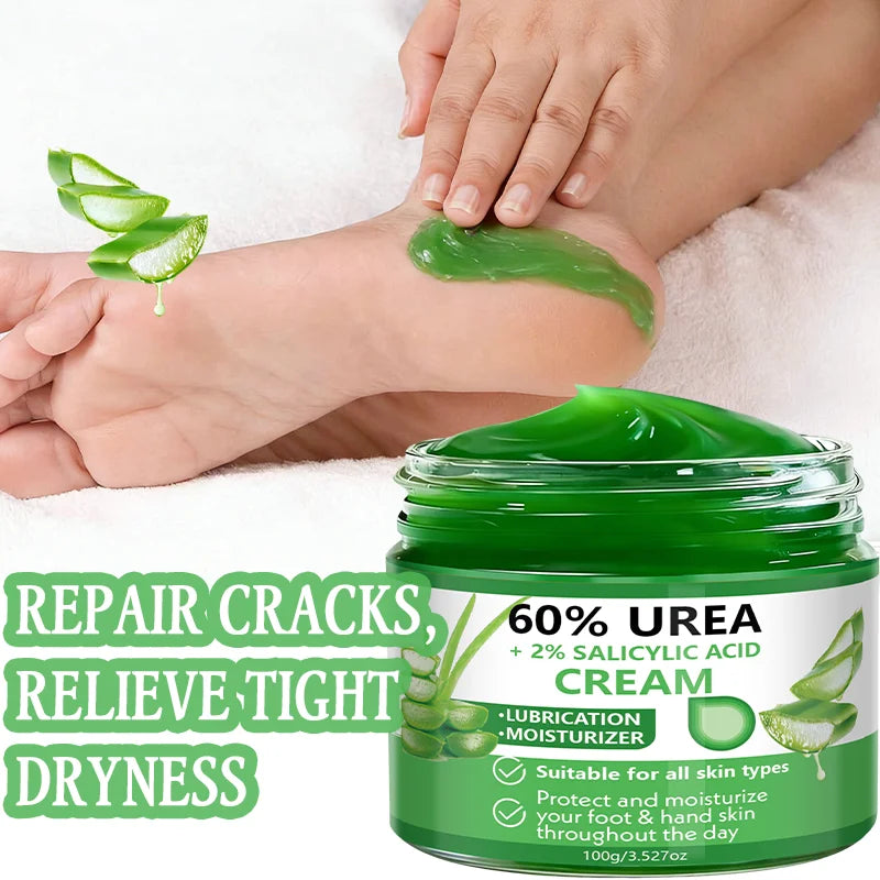 Yuitikue 60% Urea Cream with 2% Salicylic Acid, 100g Foot & Hand Moisturizer for Dry Skin, All Skin Types Friendly Peaceful Pleasures Health and Wellness