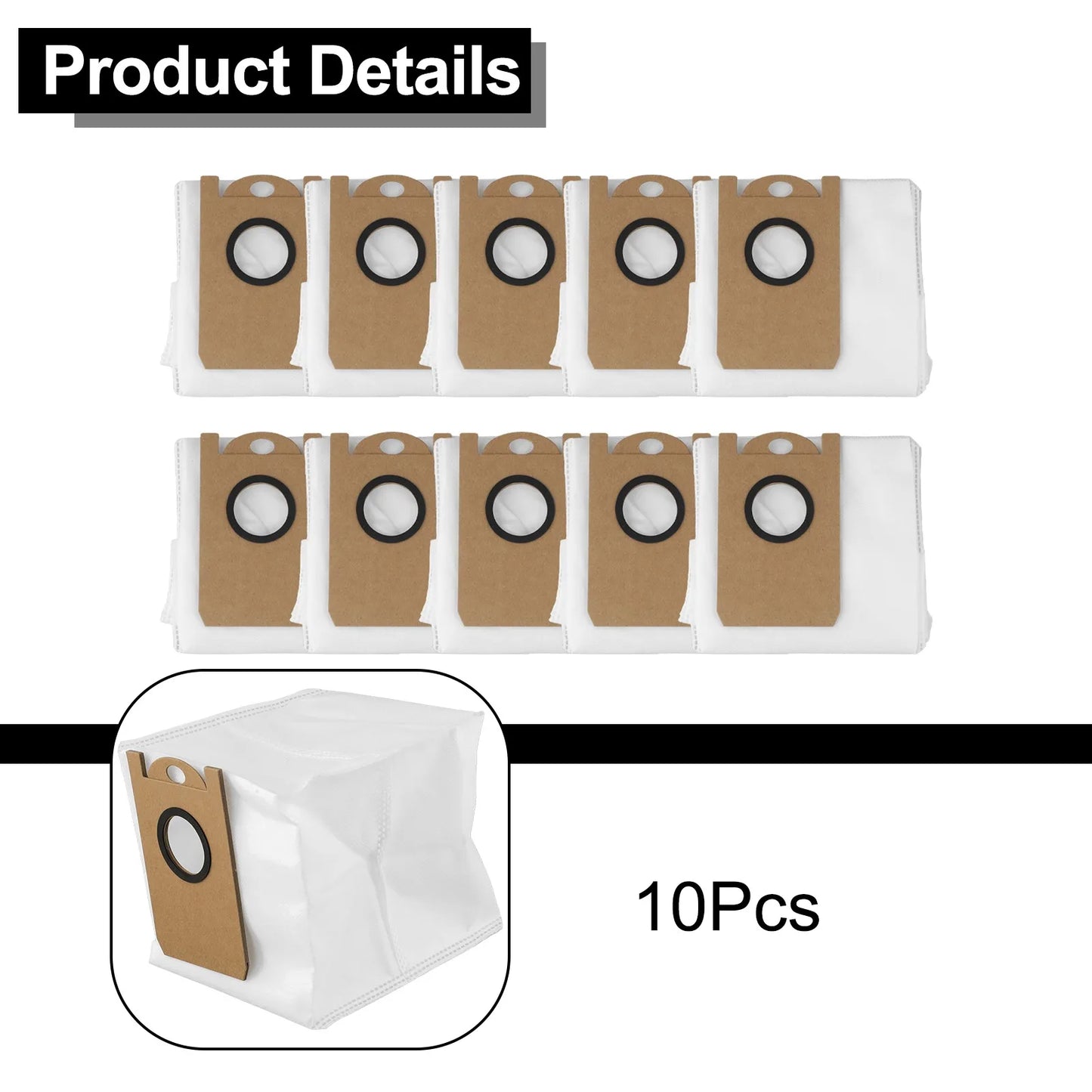 6 Vacuum Cleaner Bags Replacement Spare Part K10+ Robot Non-woven