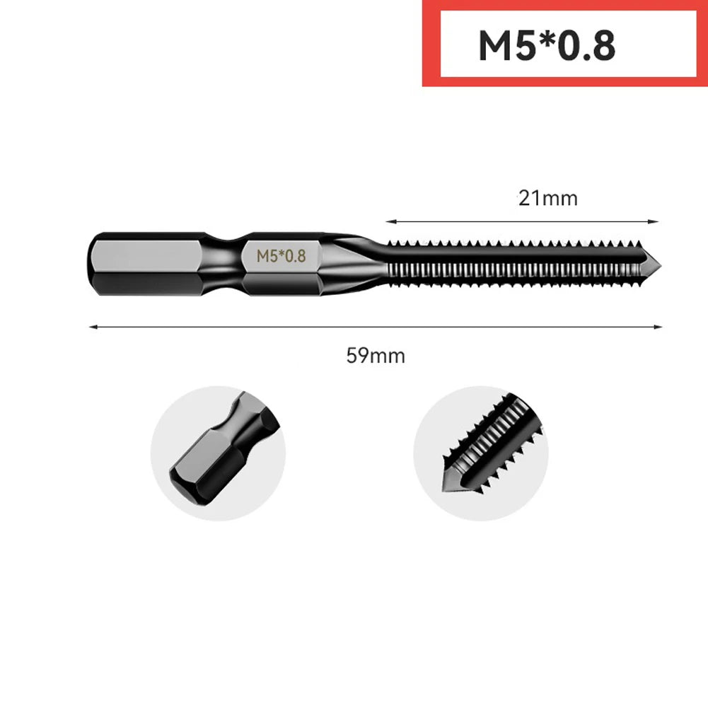 HSS 6542 Tap Drill Bit Hex Shank Thread Metric 2 5- Screw Taps Tool