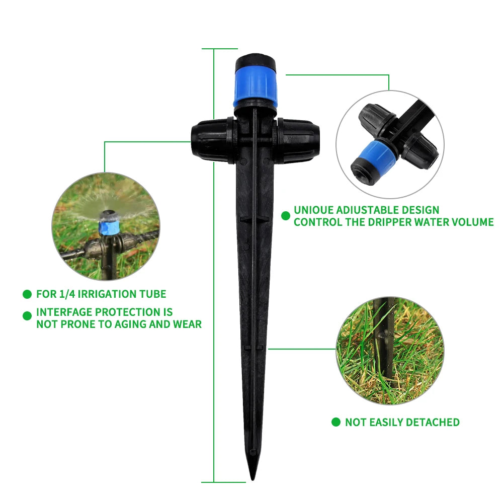 10/30Pcs Spiked Dripper Sprinkler 8 Hole Drop Emitter All Round Scattering Sprinkler Garden Flower Watering Irrigation Supplies Peaceful Pleasures Health and Wellness