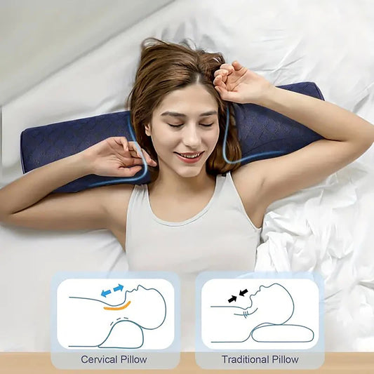 Relieve Neck Discomfort Cervical Pillow Head Massager Pillow Memory Foam Bed Orthopedic Pillow Neck Protection Pillow Peaceful Pleasures Health and Wellness