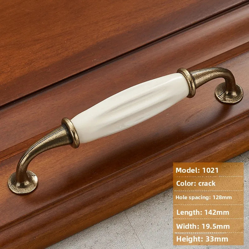 Antique Bronze Morning Glory Cabinet Knobs | Ceramic & Zinc Alloy