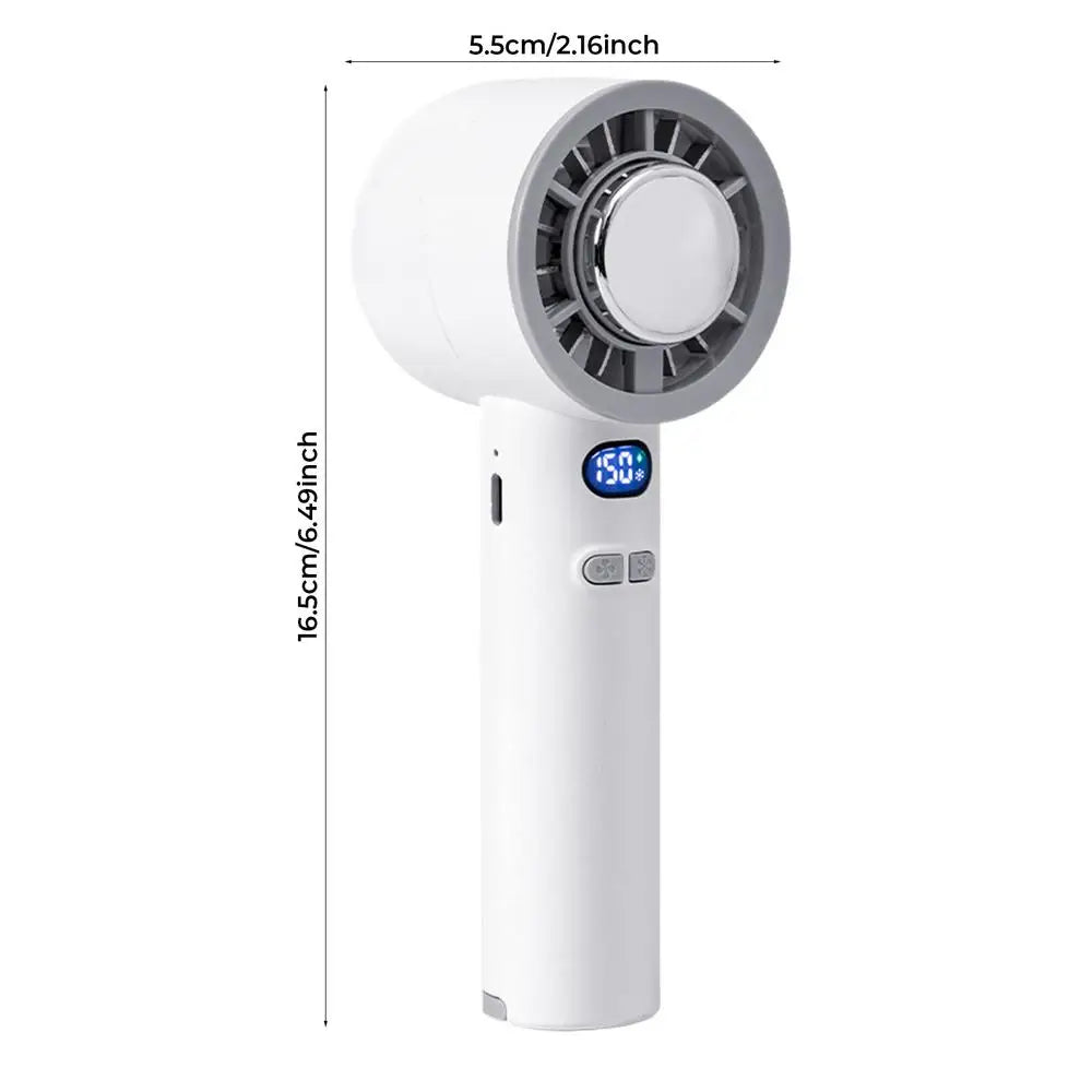 Handheld Fan Portable With LED Display Hand Fan Rechargeable For Women Men Students Travelers Gardeners Visitors Hikers Parks Peaceful Pleasures Health and Wellness China Mainland single attribute