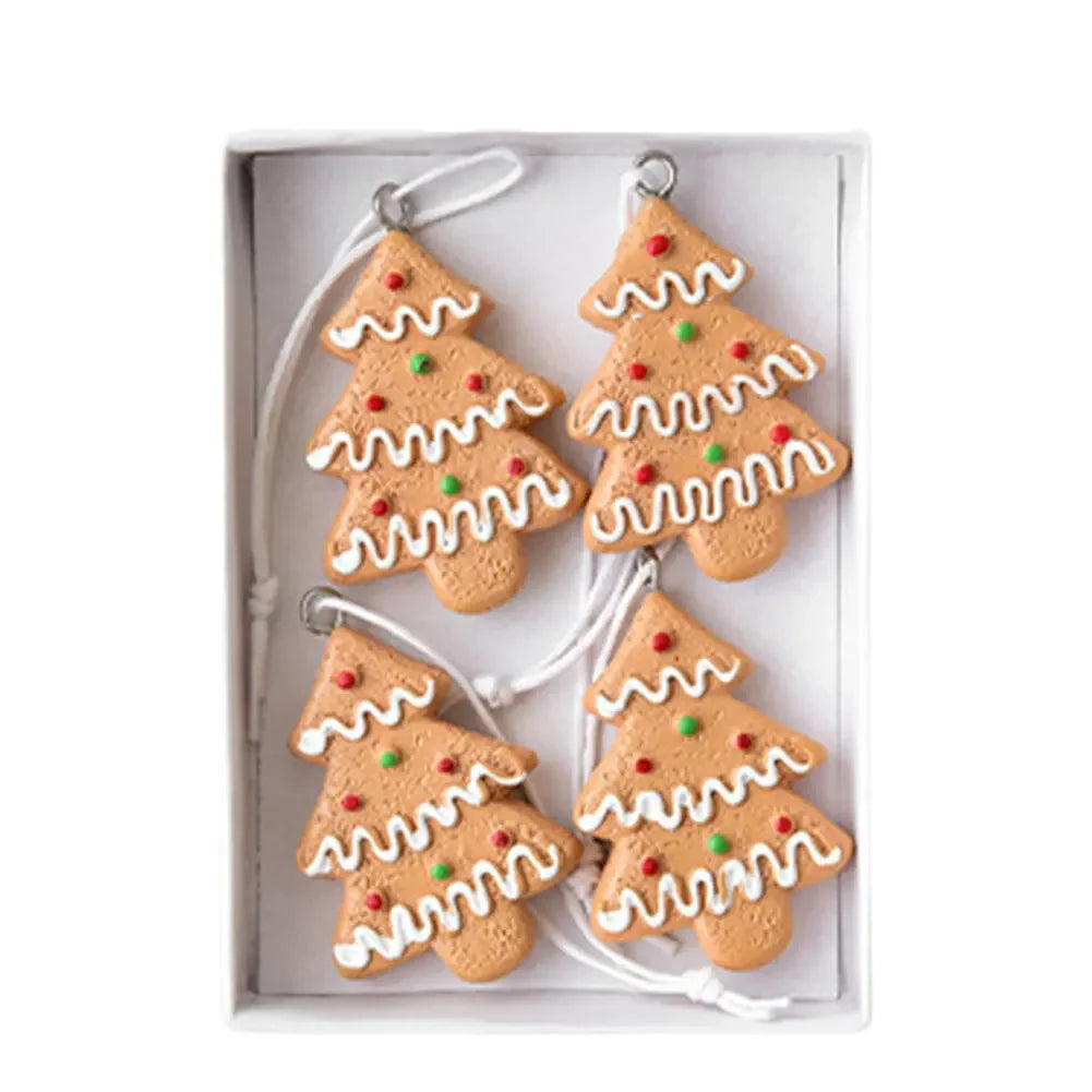 Christmas Resin Candy Ornament Set – 4 Festive Tree Pendants