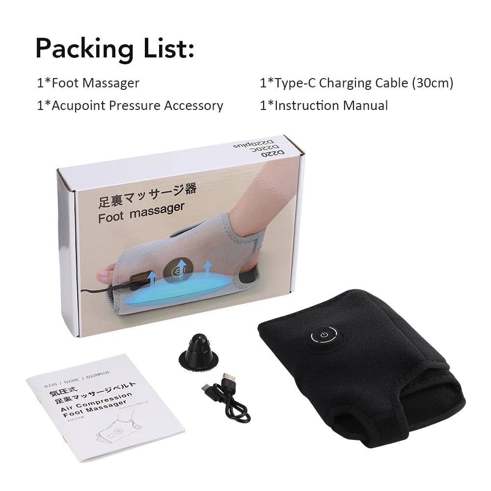 Cordless Vibration Foot Massager for Circulation Plantar Fasciitis Relief Muscle Relaxation Air Compression Foot Massage Pad Peaceful Pleasures Health and Wellness black