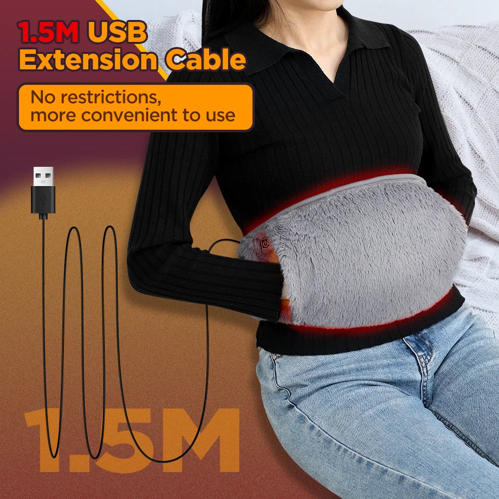 Electric Heating Waist Belt 3 Gear Temperature Abdominal Massager Menstrual Heating Pad Hand Belly Warmer Belt Fits All Body Peaceful Pleasures Health and Wellness