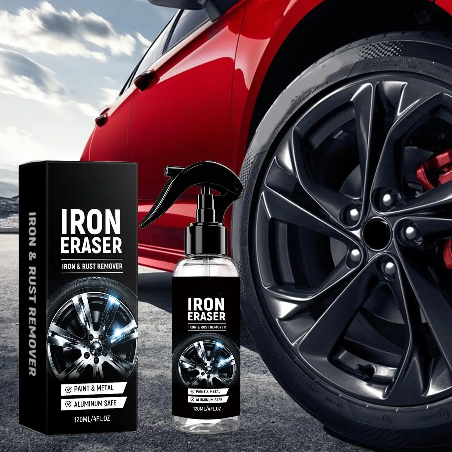 120ml Car Wheel Iron Remover Spray | Brake Dust & Rust Cleaner