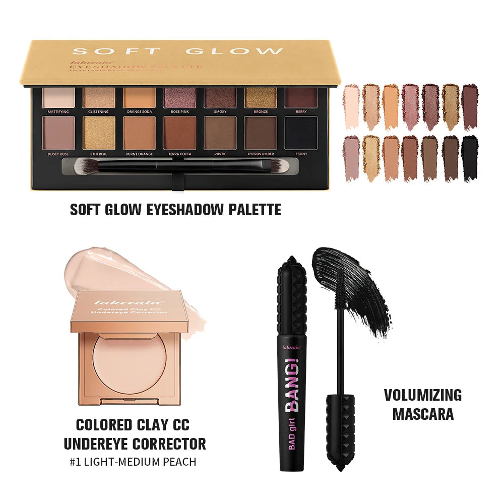 3-Piece Eye Makeup Kit: CC Corrector, Eyeshadow & Mascara