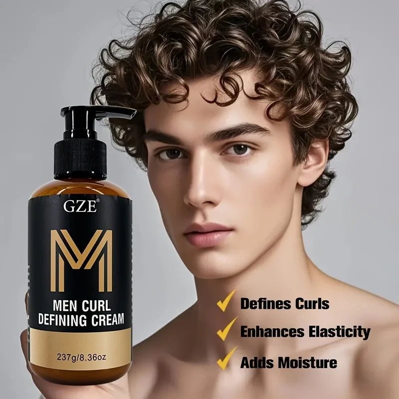 GZE Men's Curl Defining Cream – Frizz Control & Hydration Curl Defining Cream Peaceful Pleasures Health and Wellness