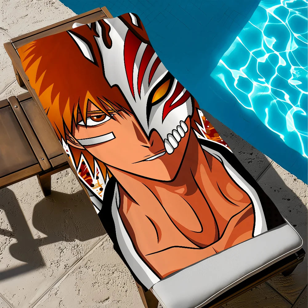 Bleach Ichigo Anime Beach Towel – Quick Dry Soft Multi-Size Anime Beach Towel Peaceful Pleasures Health and Wellness z4 STJ150x180CM