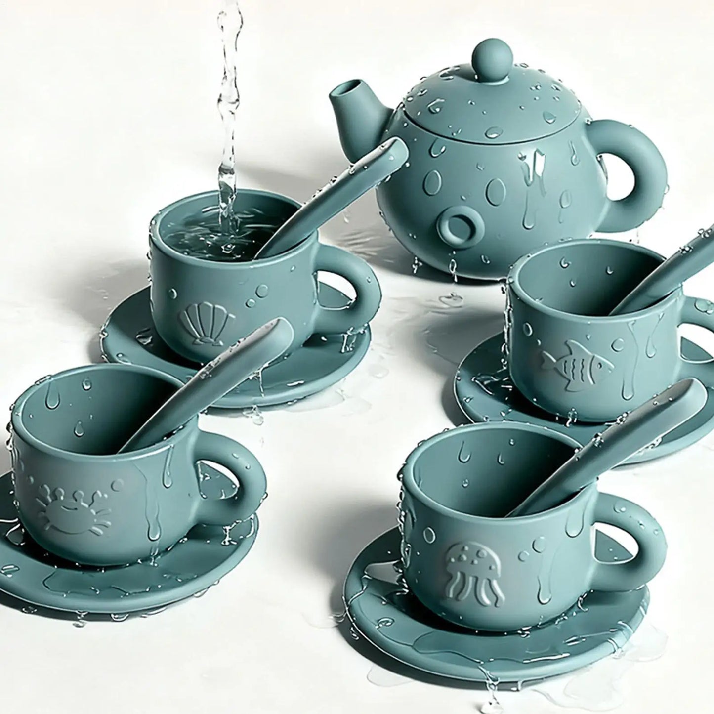Kids Silicone Tea Party Set | Montessori Pretend Play Toy