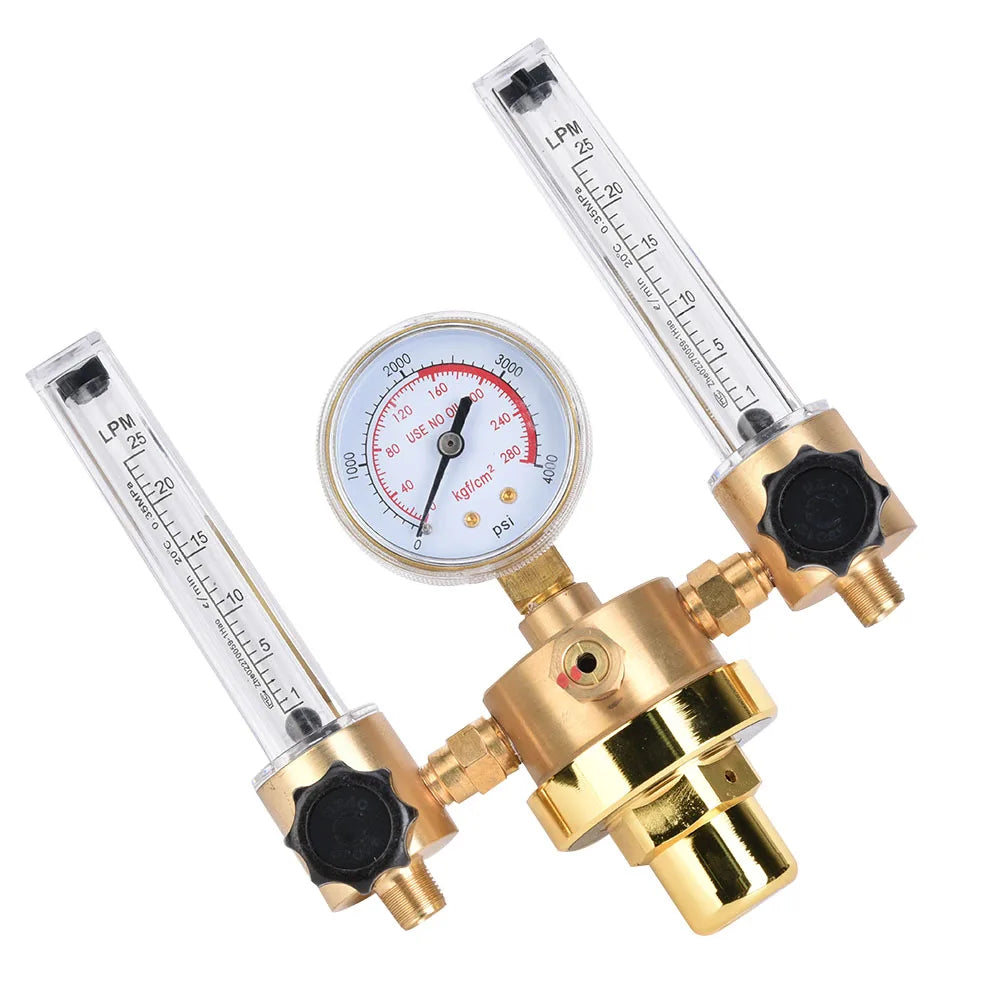 Dual Tube Argon Regulator Flowmeter Gas Pressure Reducer G5 8 Male