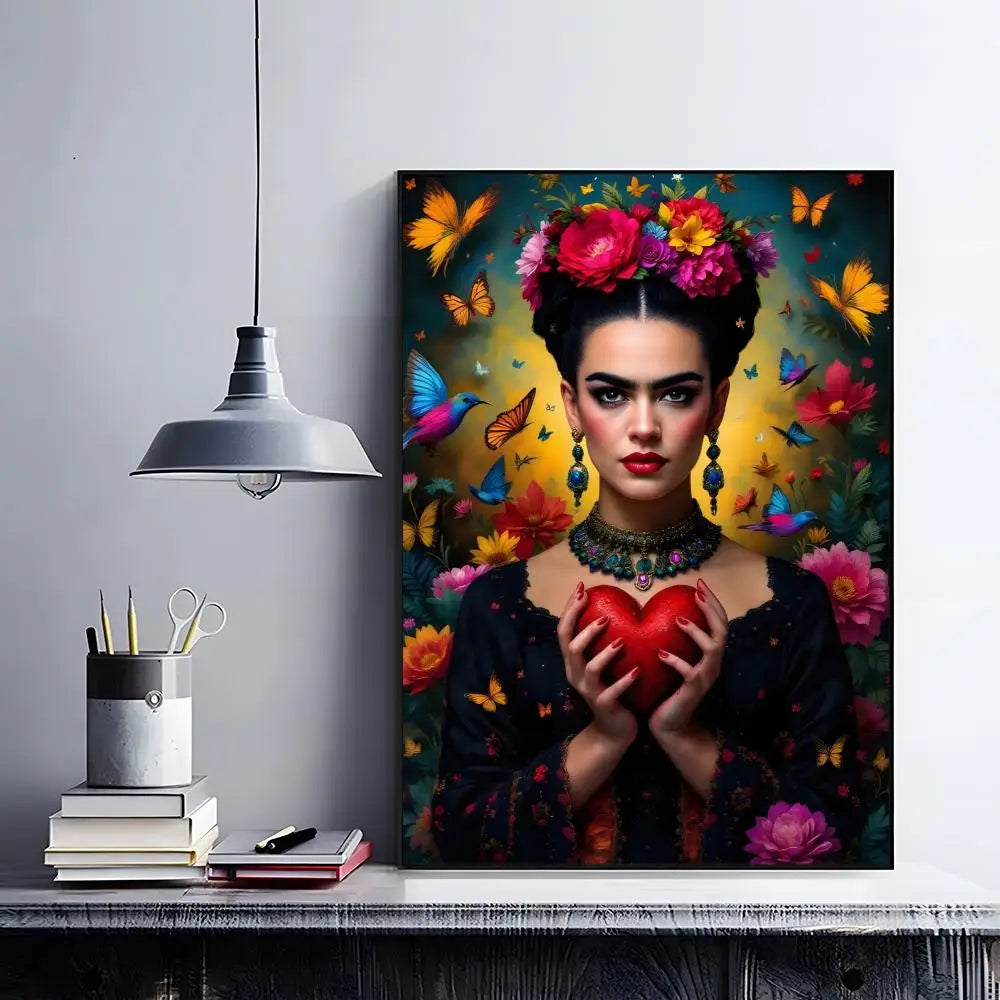 Frida Kahlo Anime Wall Poster – Self-Adhesive Waterproof PVC Art Wall Art Poster Peaceful Pleasures Health and Wellness