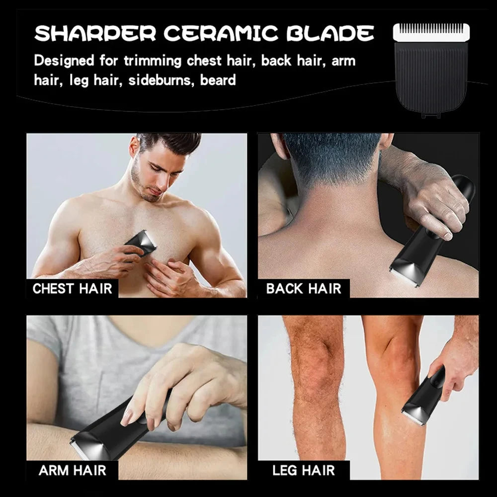 Men'S Groin Body Hair Trimmer, Electric Ball Trimmer, Includes 2 Guard Attachments, Ceramic Blade Head, Wet And Dry Shaver Peaceful Pleasures Health and Wellness