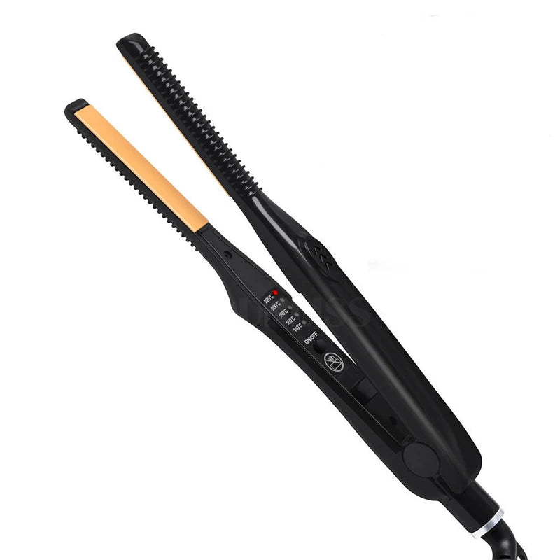 Professional Ceramic Flat Iron 2 in 1 Hair Straightener Short Hair Fluffy Pencil Hair Curler Peaceful Pleasures Health and Wellness black UK