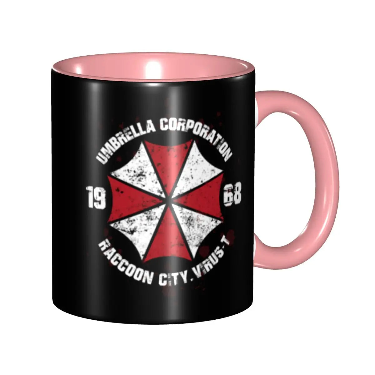Umbrella Resident Evils 4 Game Coffee Mug DIY Custom Ceramic Mug Creative Present Peaceful Pleasures Health and Wellness Pink 330ml