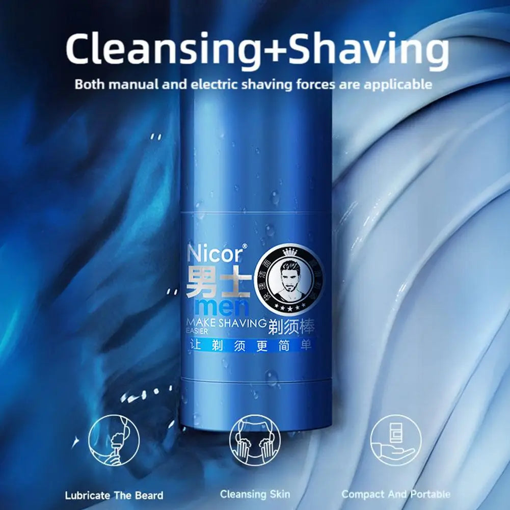 Mint Scent Men's 2-in-1 Shaving & Cleansing Cream Stick – Hydrating Beard Shave Foam 40g Peaceful Pleasures Health and Wellness