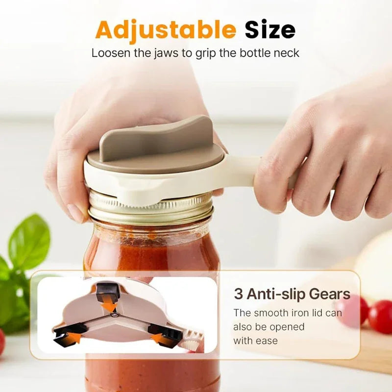 4-in-1 Adjustable Jar & Bottle Opener – Non-Slip Labor Saving