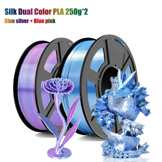 Silk Dual Color PLA Filament 1.75mm | DINGSUN 3D 200g–1kg