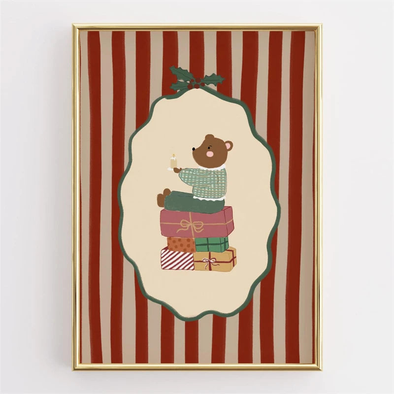 Nordic Elephant Nursery Canvas Poster | Minimalist Safari Wall Art