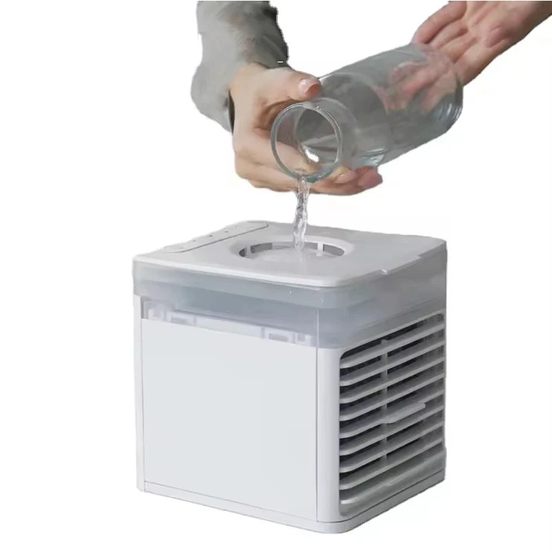 Modern Mini air Conditioning Fan Portable Household Desktop USB Cooling Fan Mobile Humidification Water Cooled Spray Small Fan Peaceful Pleasures Health and Wellness