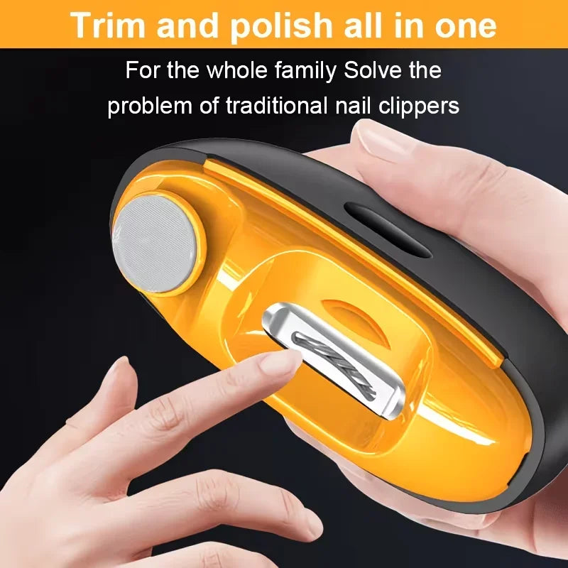 Rechargeable Electric Nail Clipper 2-in-1 Polisher & Grinder