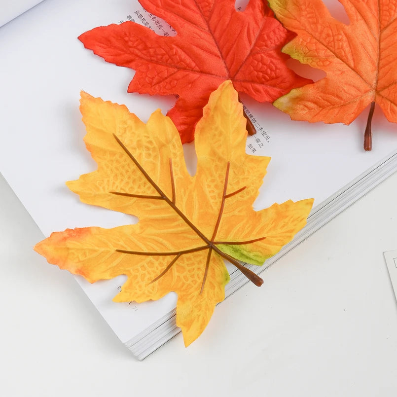 Artificial Silk Maple Leaves 10/20pcs – Autumn Wedding & Home Decor
