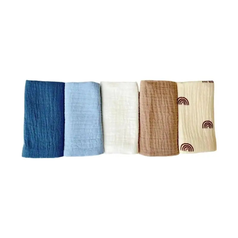5-Pack Baby Burp Cloths | 4-Layer Soft Cotton Face Towels