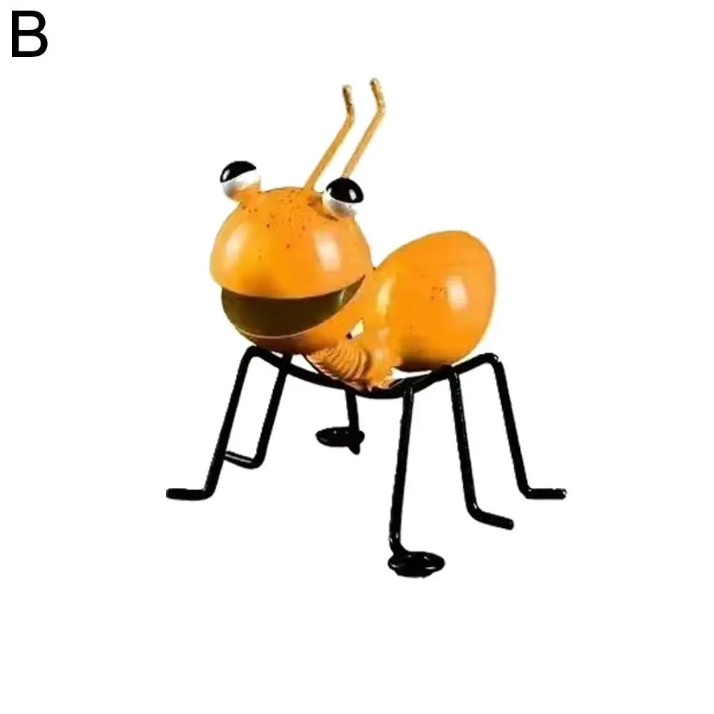 Cute Ant Statue Garden Decor Figure Stand Ant for Outdoor Yard Lawn Decoration Iron Ant Sculpture Home Desktop Decoration Peaceful Pleasures Health and Wellness Yellow