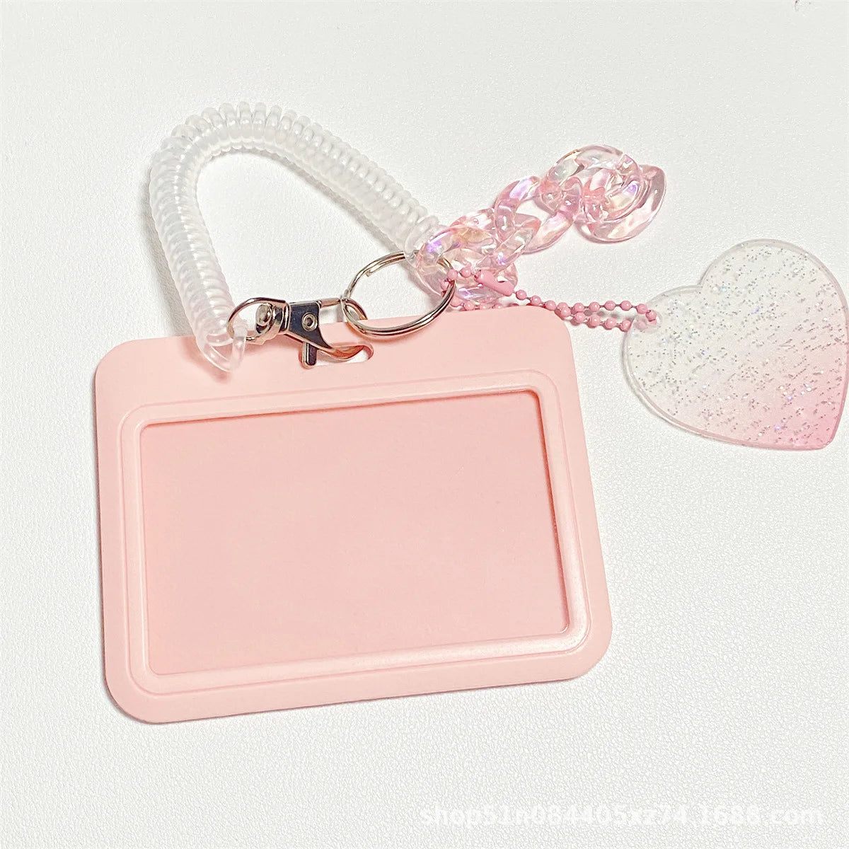 High-looking Glitter Powder Love Cloud Gradient Gu Card Keychain Bus