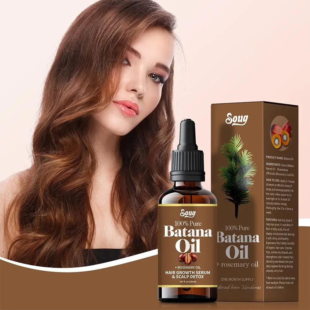 30ml/50ml Batana Rosemary Mint Scalp Hair Strengthening Oil Biotin Essential Oils Nourishing Treatment Split Ends Dry All Types Peaceful Pleasures Health and Wellness