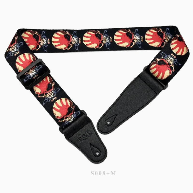 PP Guitar Strap Electric Wood Heat Transfer Musical Instrument Printed