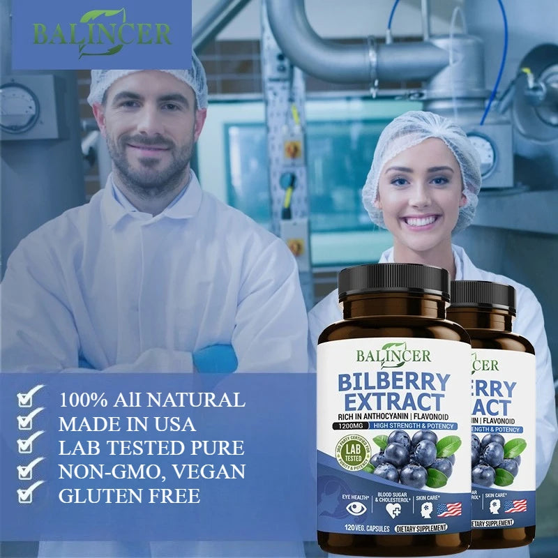 Bilberry Extract Supplement, Helps Maintain Eye and Vision Health, Anti-aging, Promotes Brain Health, Protects Vision Health Peaceful Pleasures Health and Wellness