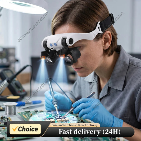 Headband Magnifying Glasses with 10 Interchangeable Lenses Headband Magnifier 2X 4X 6X 10X 13X for Watch Repair Jewelry Work Peaceful Pleasures Health and Wellness