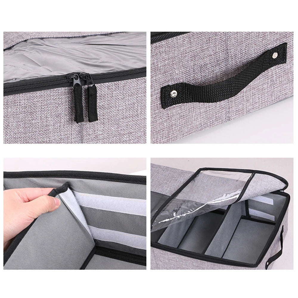 Clothing Storage Bag Made Of Cotton And Linen Washable Separated Dust-Proof Thickened Suitable For Moving Bed Bottom Storage Box Peaceful Pleasures Health and Wellness