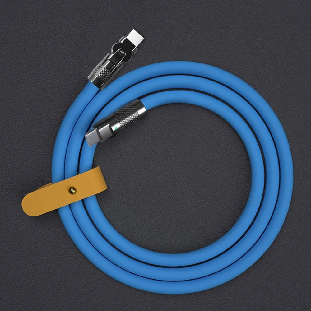 120W USB-C Fast Charging Cable 180° Elbow LED | Samsung Xiaomi