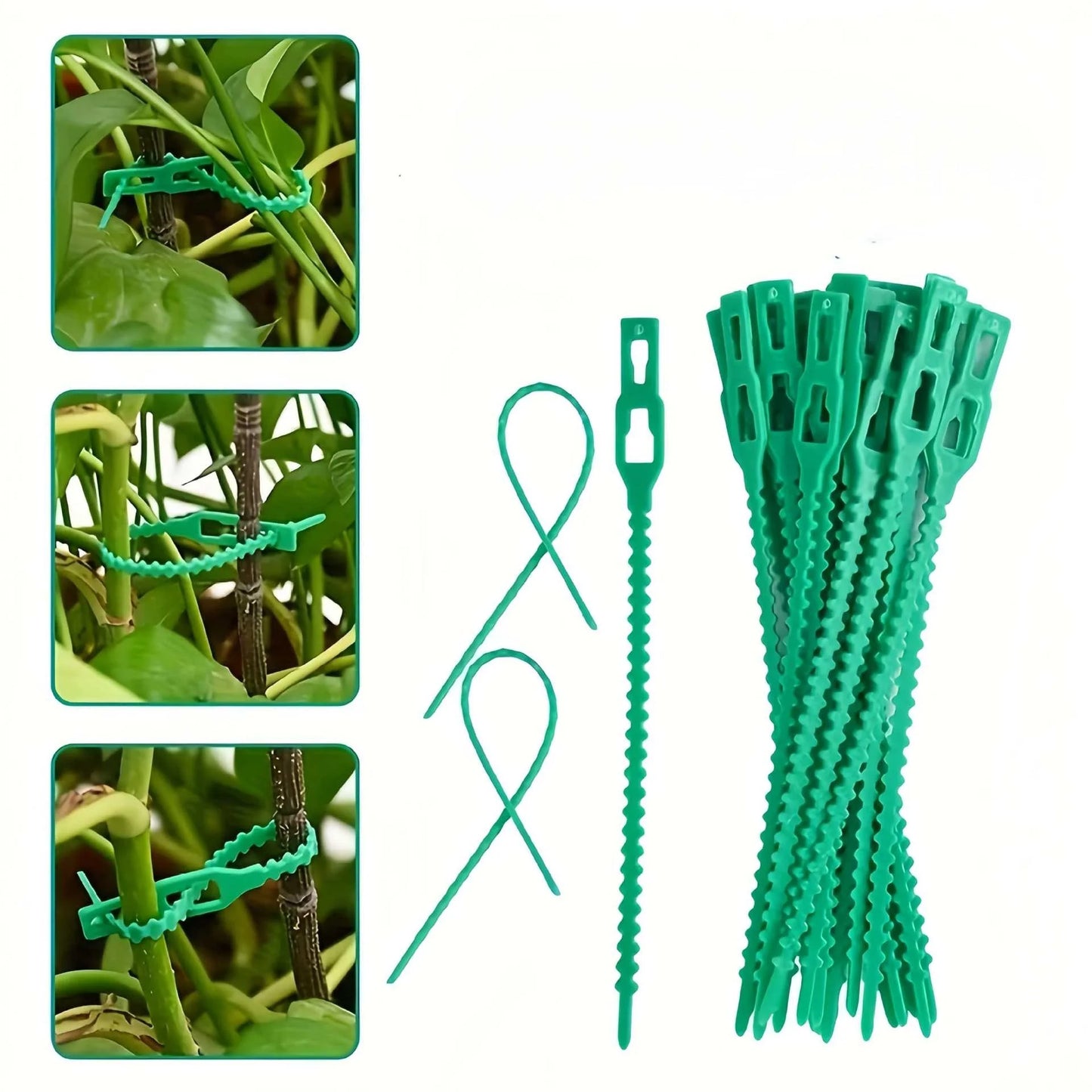 100Pcs Adjustable Green Plant Ties | Flexible Garden Twist Ties Garden Plant Ties Peaceful Pleasures Health and Wellness