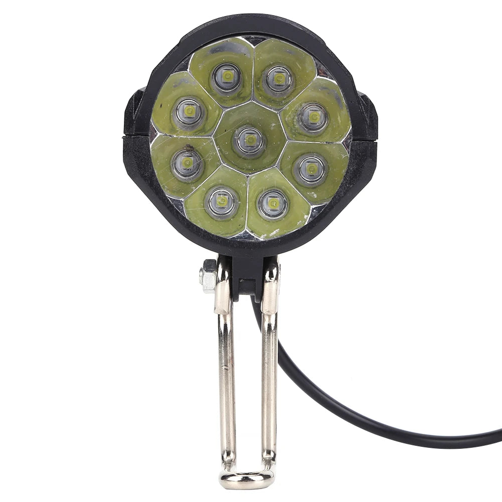 48V Electric Bike LED Front Light & Horn | Easy Install