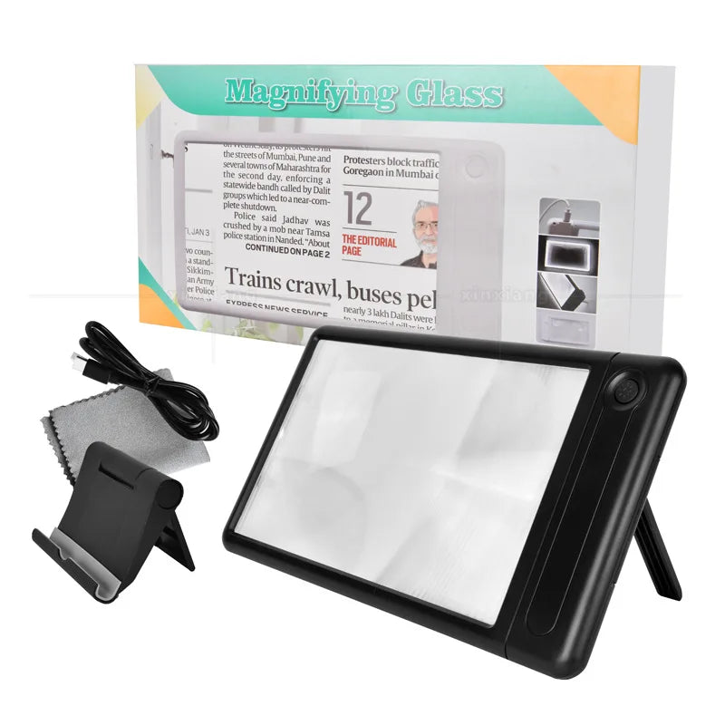 Bracket Style Handheld Magnifying Glass with 43 Led Lights and Adjustable Brightness In 3 Levels Peaceful Pleasures Health and Wellness