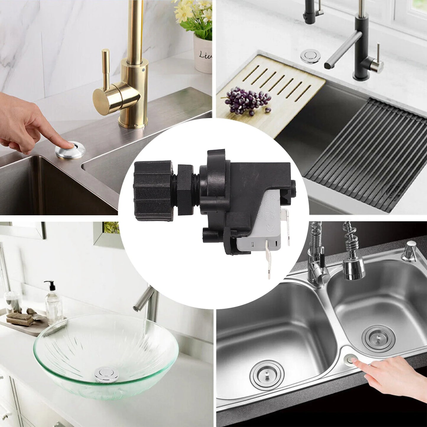 Off Push Air Switch Jet Tool Pneumatic Pressure Knob Bath Spa Tubing