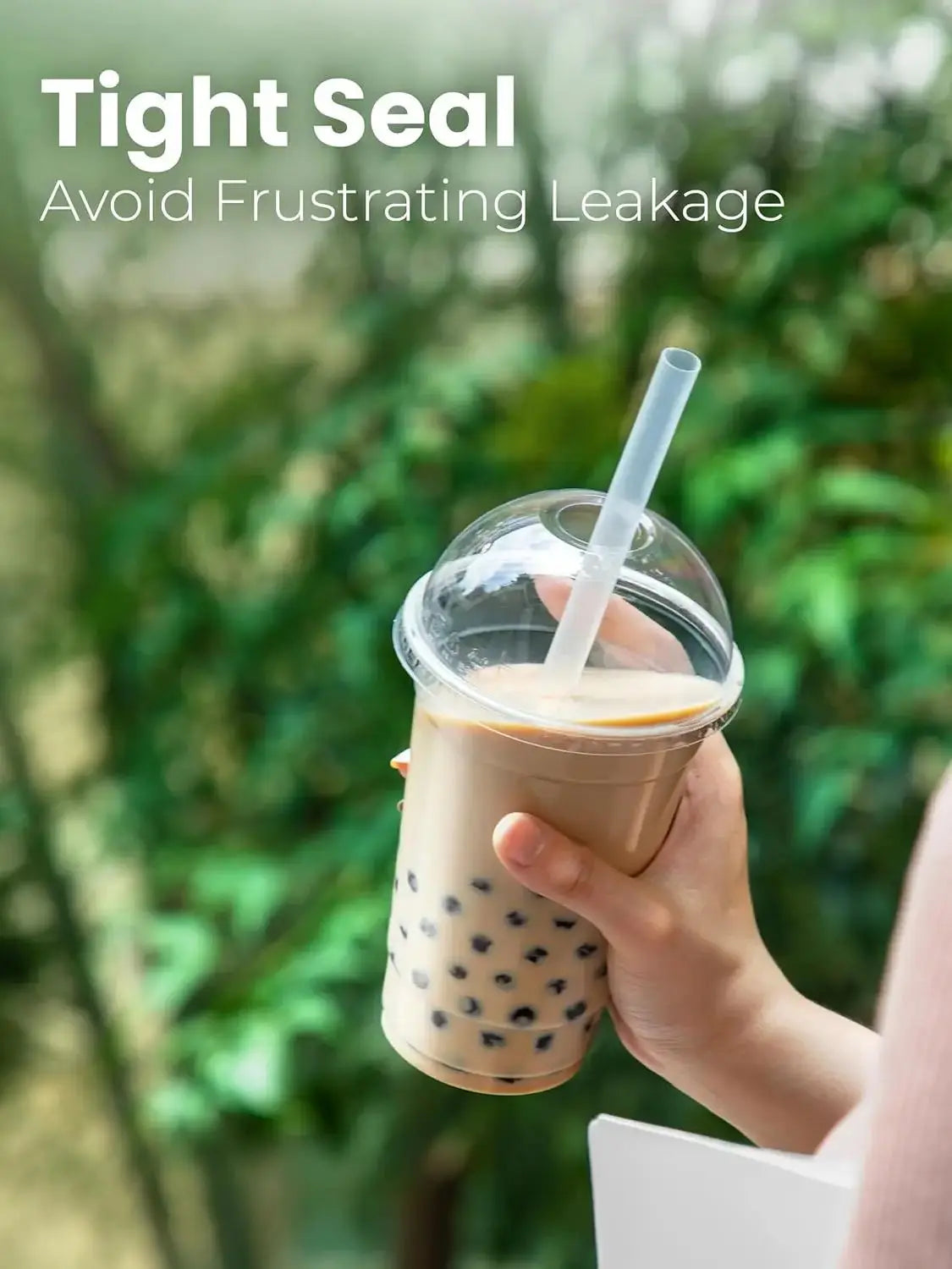 16/20/24OZ Ice Cream Coffe Cups Plastic Cups with Dome lids and Boba Straws Smoothie Juice Soda Cocktail and Party Cups Peaceful Pleasures Health and Wellness