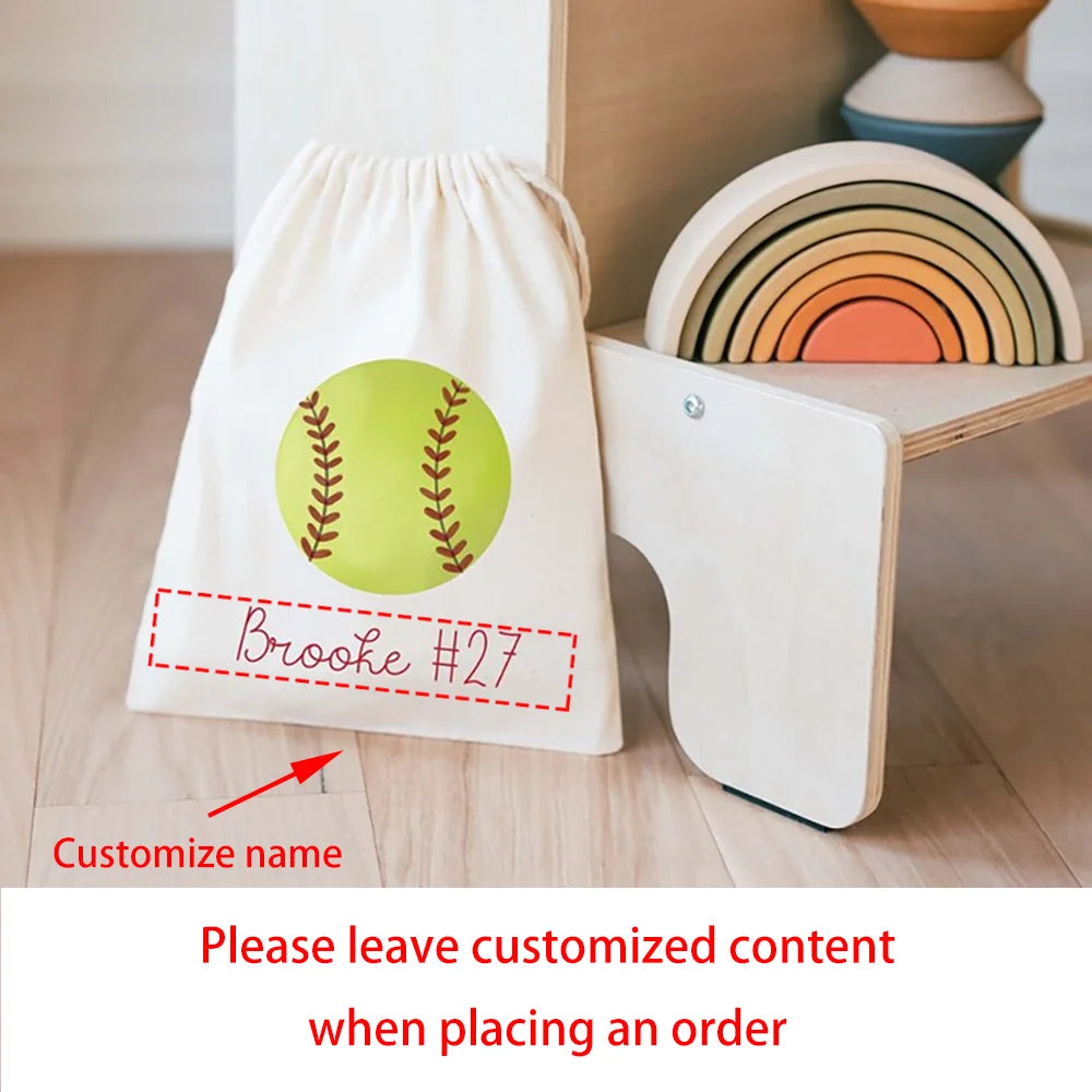 Custom Softball Party Favor Bags | Kids Sports Goodie Bags