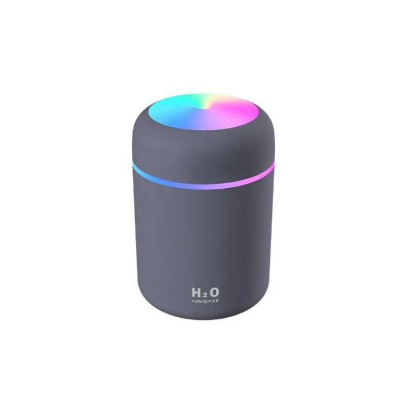 Portable Mini LED Light Cup Spray Humidifier Spray Mist Double Wet Aroma Essential Oil Diffuser H2O Car Air Humidifiers Peaceful Pleasures Health and Wellness black