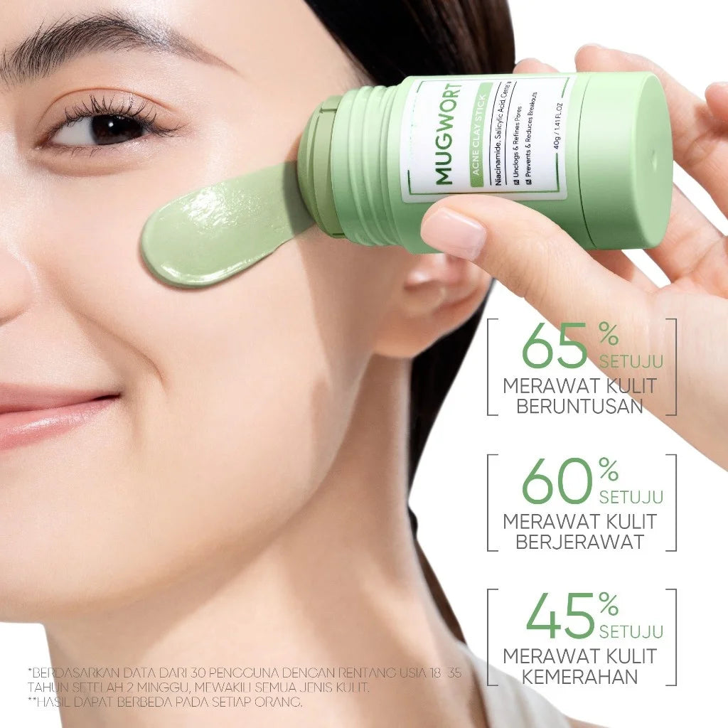 Mugwort Clay Stick Anti-Acne Clay Mask for Clean Pores and Blackheads Improve Acne Prone Skin 40g Peaceful Pleasures Health and Wellness