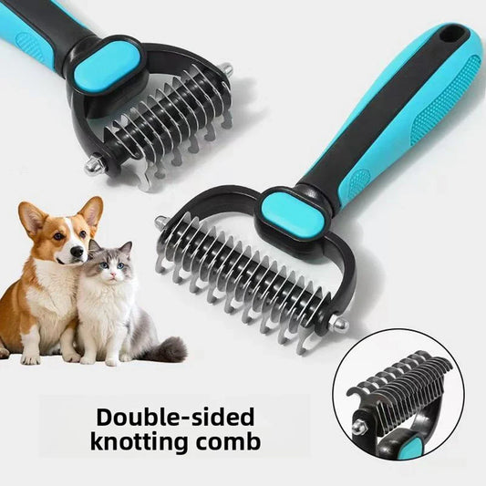2-in-1 Double-Sided Pet Grooming Rake for Cats & Dogs Pet Grooming Rake Oasis Select