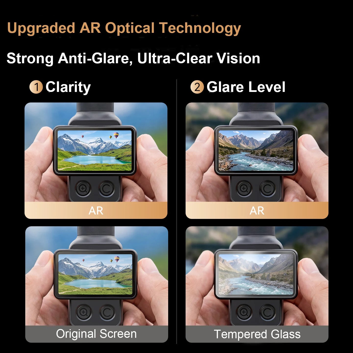 AR Anti Glare Screen Protector+Lens Film For Dji Pocket4 99.6% Clarity High Hardness Scratch Resistant HD Tempered Glass Peaceful Pleasures Health and Wellness