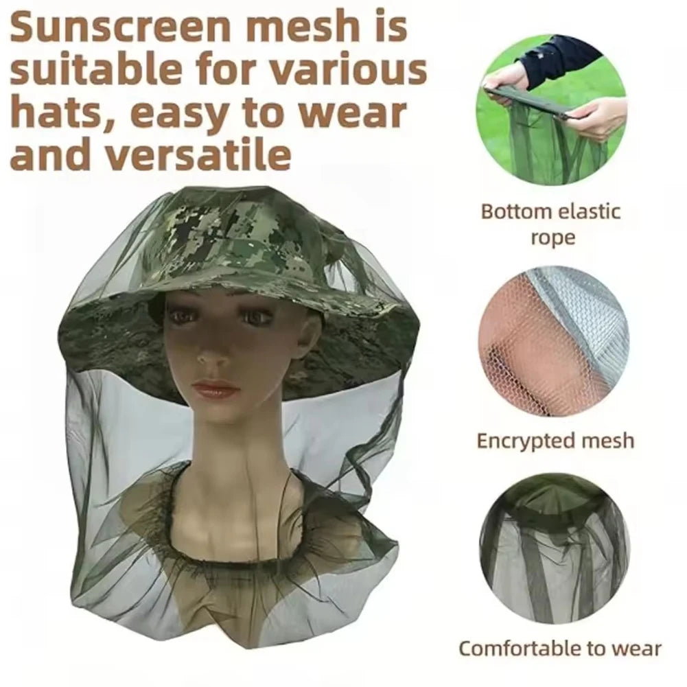 Mosquitoes Head Net Hat,Insect-Resistant Mosquitoes Head Net,Sun Protection Camping Bugs Net,For Outdoor/Hiking/Fishing Peaceful Pleasures Health and Wellness