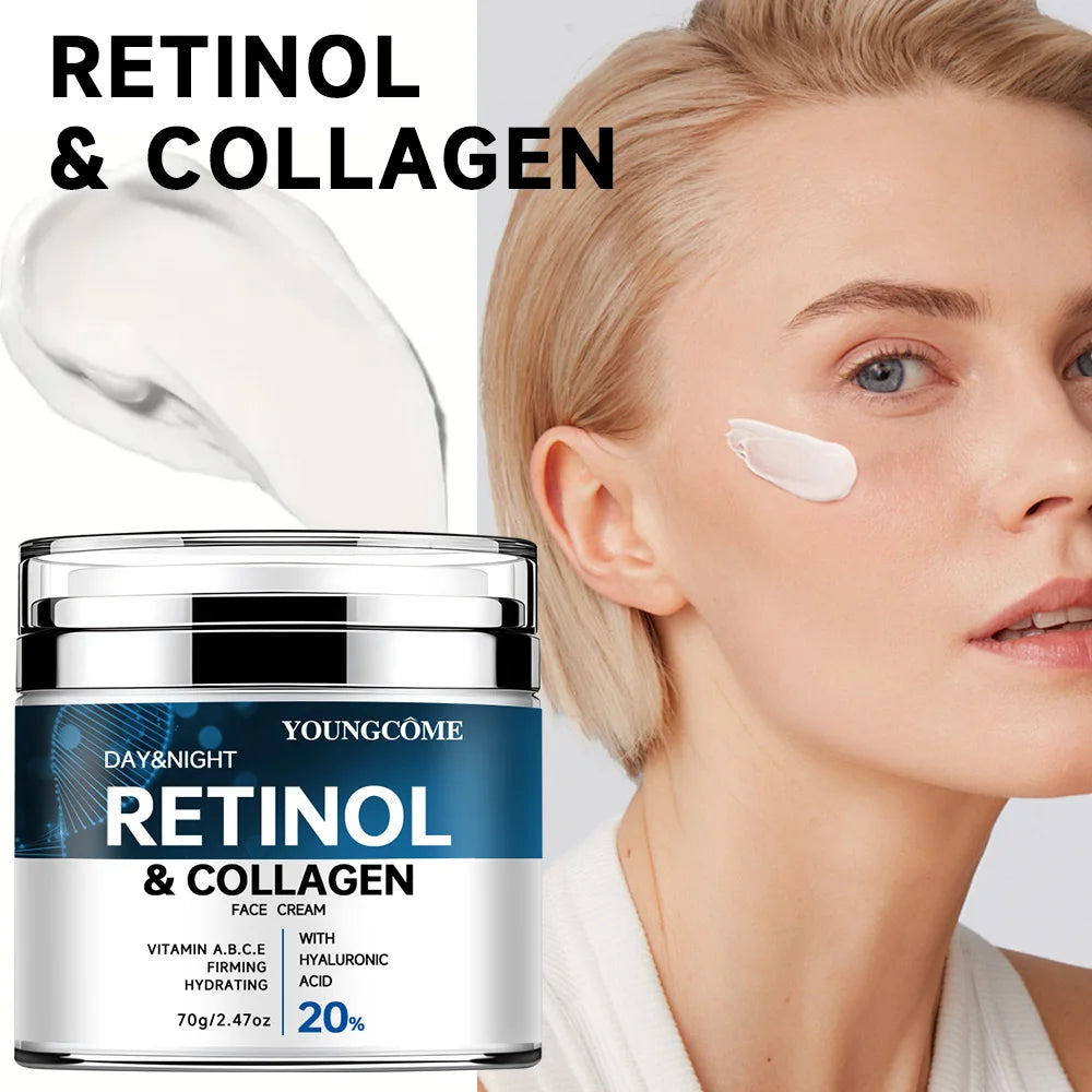 Retinol Collagen Face Cream Moisturiser Facial Anti aging Whitening Skin Care Repair Fade Fine Lines Whitening Skin Shrink Pore Peaceful Pleasures Health and Wellness